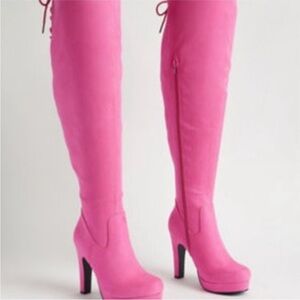 Pink Torrid to the knee boot 10